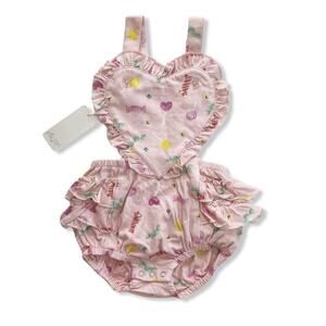 NWT Paush Vintage Candy Heart Romper